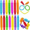10pcs, Pop Tube Sensory Color Stretch Plastic Tube, Corrugated Diy Stretch Tube, Venting Decompression Toys, Summer Decor, Summer Supplies