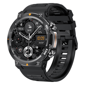 MAX18 Men Smartwatch AMOLED1.43inch Big Screen BT Calls Gesture Control AI Voice Sports Smart Watch Men (Color: BLACK)