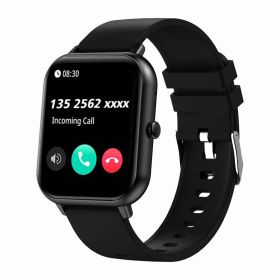 ZL54CJ Square Smartwatch Women BT Call Heart Rate Sport Mode Fitness Tracker Waterproof Smart Watch Men For IOS Android (Color: BLACK)