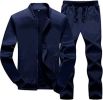 Men's Sports and Leisure Two-pieces Suits Loose Outfits Round Neckline Sweaters and Pants Sets