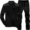 Men's Sports and Leisure Two-pieces Suits Loose Outfits Round Neckline Sweaters and Pants Sets