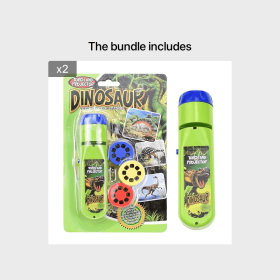 Projection Flashlight, Children Projector Light, Cute Cartoon Dinosaur Animal Space Night Photo Light, Bedtime Learning Fun Toys (Style: Dinosaur Set*2)