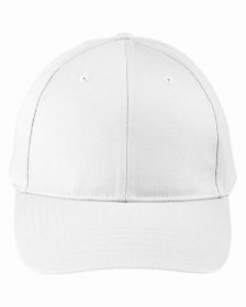 Adult Structured Twill 6-Panel Snapback Cap - BLACK - OS (Color: White, size: OS)