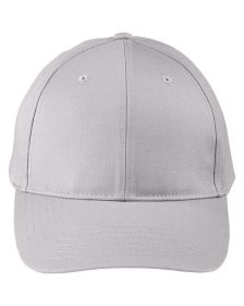Adult Structured Twill 6-Panel Snapback Cap - BLACK - OS (Color: LIGHT GRAY, size: OS)