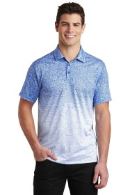 Sport-Tek Ombre Heather Polo ST671 (Color: White/ True Royal, size: XS)