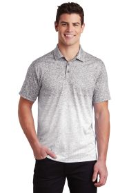 Sport-Tek Ombre Heather Polo ST671 (Color: White/ Graphite, size: XS)