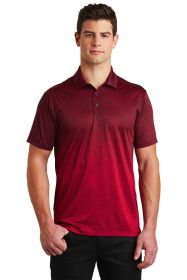 Sport-Tek Ombre Heather Polo ST671 (Color: Deep Red/ Black, size: L)