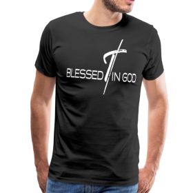 Blessed In God Graphic Text Mens T-Shirt (Color: BLACK, size: M)