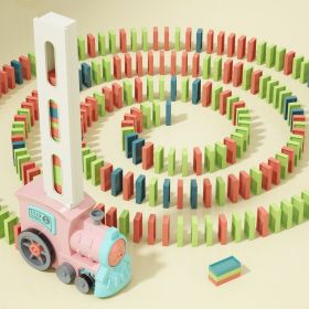 Stacking Dominoes Games - Montessori Toy Interactive Autism Fine Motor Activities Birthday Gift Stocking Stuffer (Color: Pink)