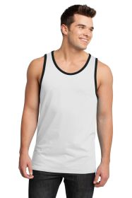 District Young Mens Cotton Ringer Tank DT1500 (Color: White/Black, size: 4XL)