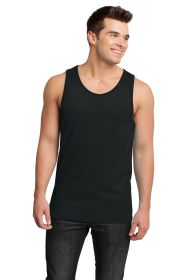 District Young Mens Cotton Ringer Tank DT1500 (Color: Black/Black, size: S)