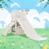 Toddler Climber and Slide Set 4 in 1; Kids Playground Climber Freestanding Slide Playset with Basketball Hoop Play Combination for Babies Indoor & Out