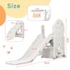 Toddler Climber and Slide Set 4 in 1; Kids Playground Climber Freestanding Slide Playset with Basketball Hoop Play Combination for Babies Indoor & Out