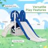 Toddler Climber and Slide Set 4 in 1; Kids Playground Climber Freestanding Slide Playset with Basketball Hoop Play Combination for Babies Indoor & Out