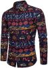 Men's Casual Ethnic Style Two-Piece Sets,Long Sleeve Fashion Cotton and Linen Floral Pattern Tracksuits